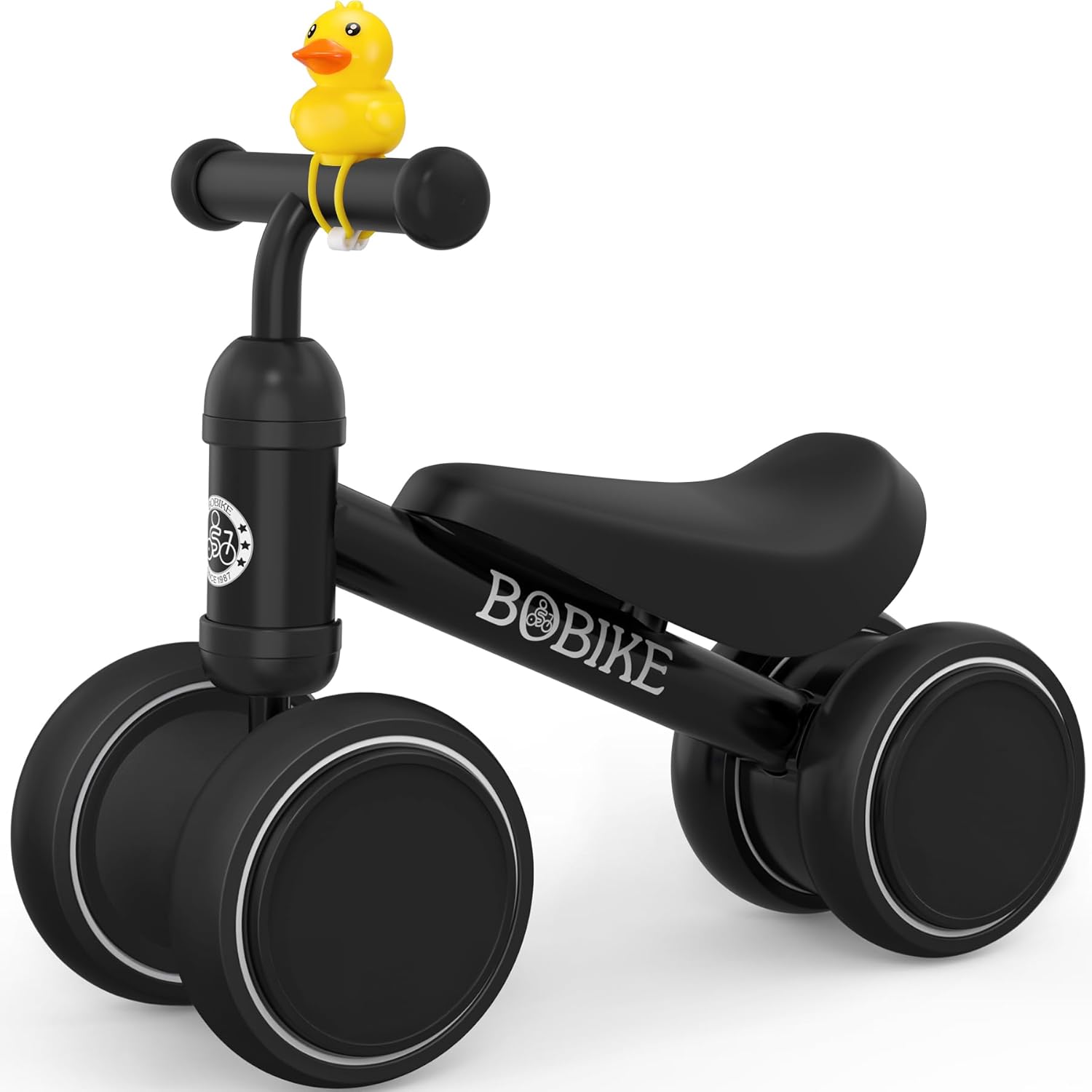 Bobike Baby Balance Bike Toys for 12-36 Months Kids Toy Boy Girls Gifts Toddler Best First Birthday Gift Children Walker No Pedal Infant 4 Wheels Bicycle (Black)