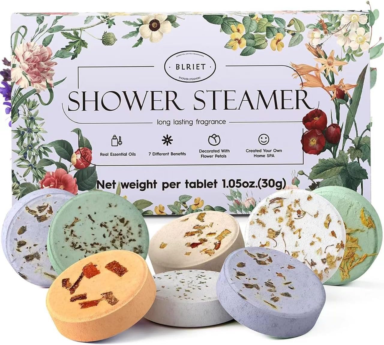 Shower Steamers Aromatherapy Blriet, Gifts for Women, Teen Girls, Wife, Her, Mom, Easter Basket Stuffers Birthday Gifts Decoration Travel Essentials Self Care Home Spa Relaxation – 8 Pack