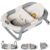 TPN 4-in-1 Grow-with-Me Collapsible Baby Bathtub, Baby Tub for Newborns to Toddler with Soft Floating Cushion & Thermometer, Portable Baby Bath Tub, Infant Bathtub for Bath Support in Tub,Grey