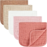 MIGIOL Muslin Burp Cloths 100% Cotton Baby Burp Cloths Soft, Absorbent 10×20 inches for Girls and Boys Baby Essentials